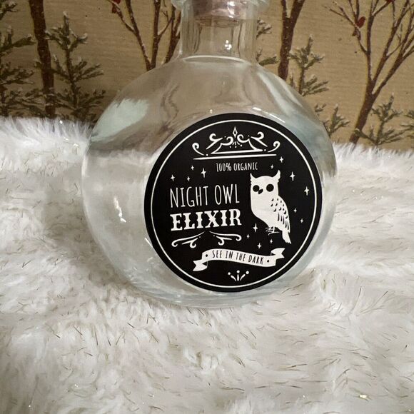 Target Potion Poison Elixir Bottles Clear Glass Jars Set Of 2 Halloween NEW - Picture 3 of 5